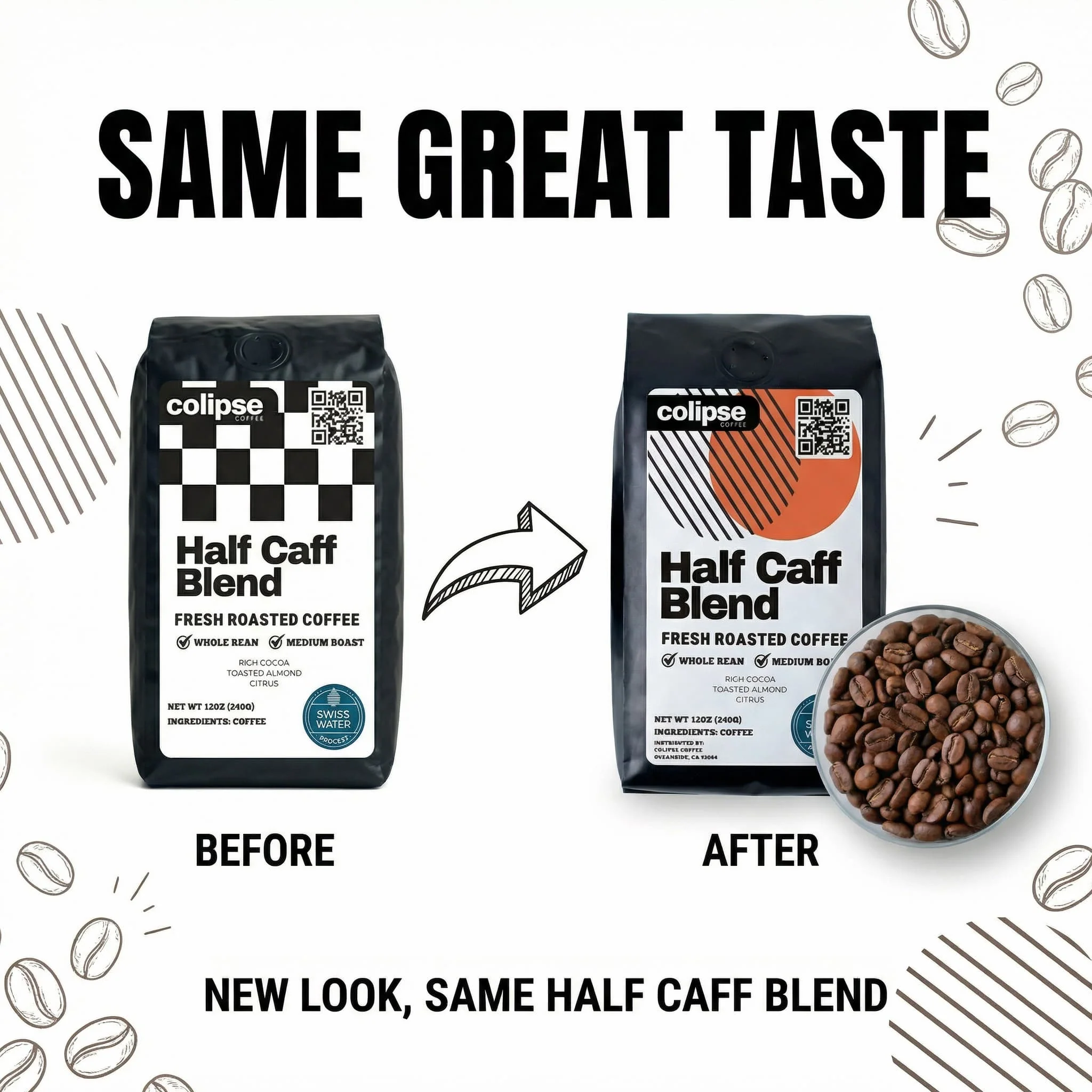 Half Caff Coffee Beans Swiss Water® Process - Image 11
